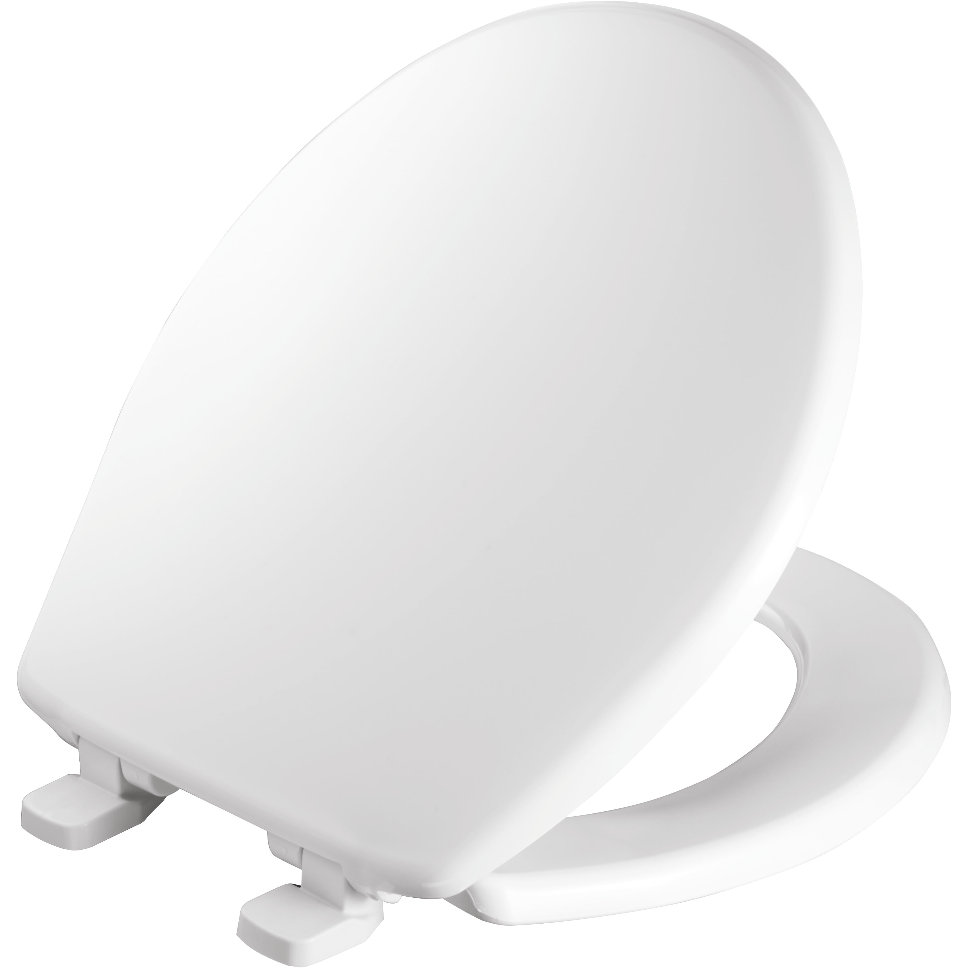 Mayfair Just Lift Slow Close Round Plastic Toilet Seat in White