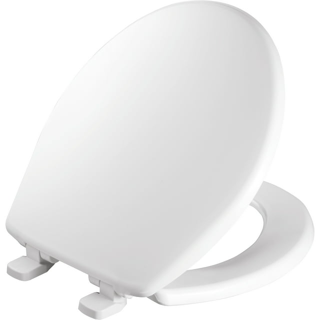 Mayfair Just Lift Slow Close Round Plastic Toilet Seat in White