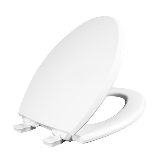 Mayfair Kendall Slow Close Elongated White Enameled Wood Toilet Seat ...