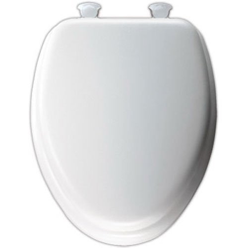 Mayfair Lift off Elongated Cushioned Vinyl Toilet Seat in White