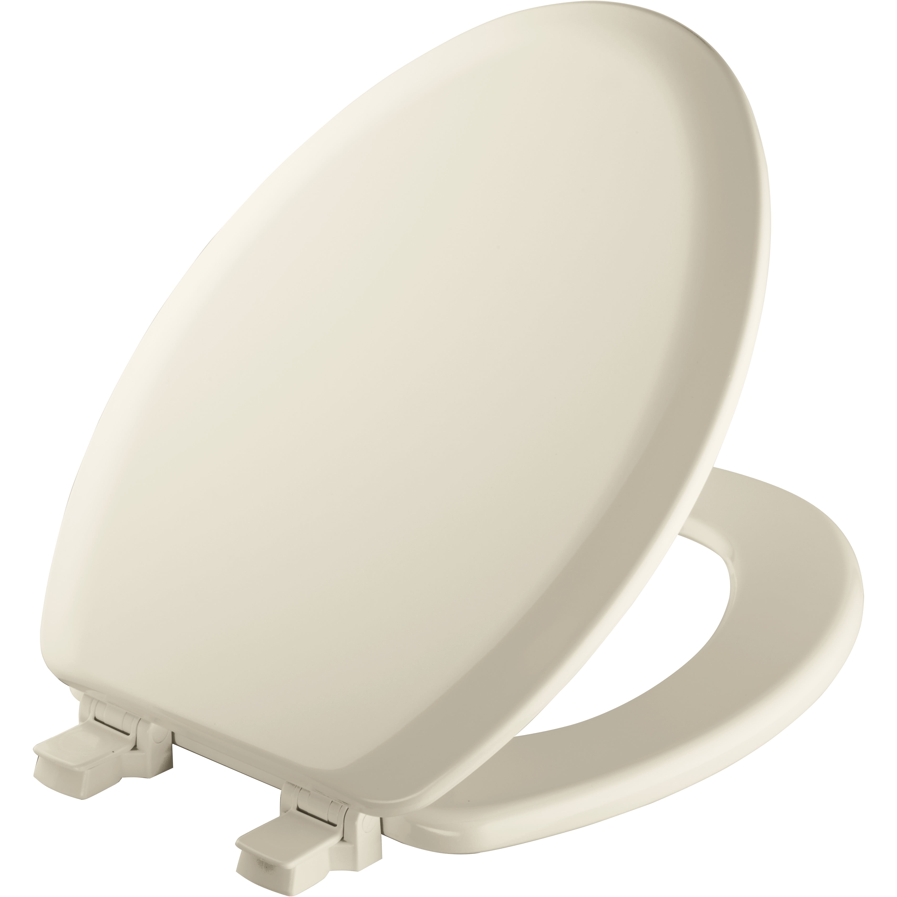 Mayfair Lift off Elongated Enameled Wood Toilet Seat in Biscuit with StayTite