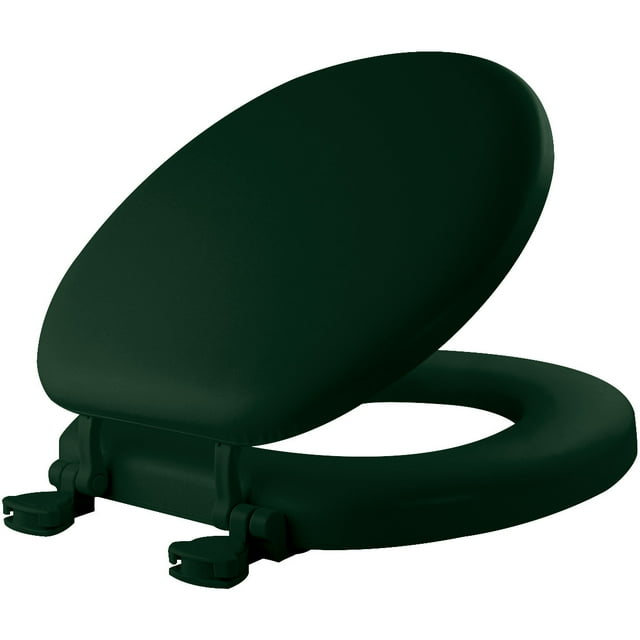 Mayfair Lift off Round Cushioned Vinyl Soft Toilet Seat in Rain Forest