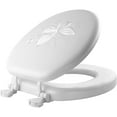 thumbnail image 1 of Mayfair Lift off Round Embroidered Cushioned Vinyl Soft Toilet Seat in White, 1 of 7