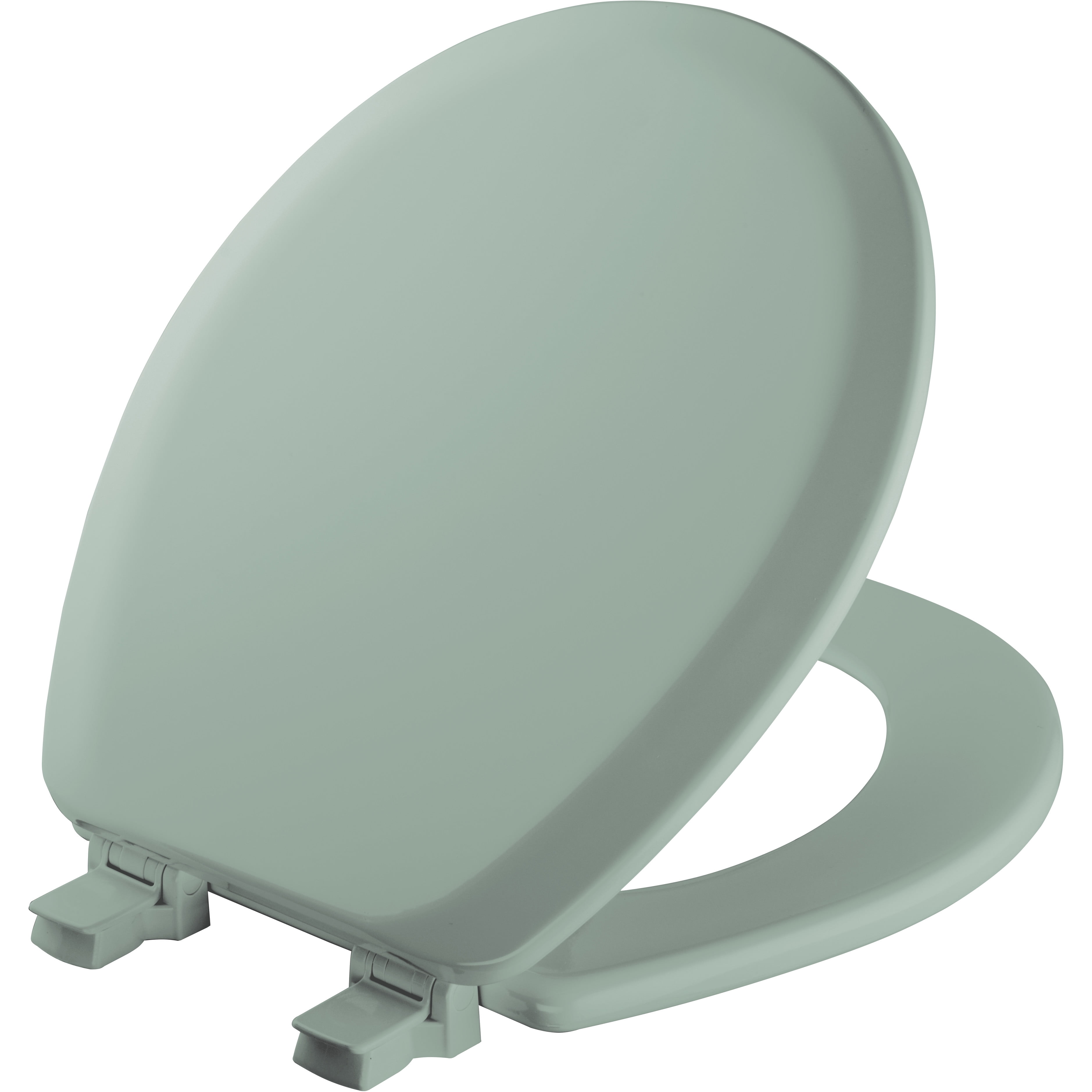 Mayfair Lift off Round Enameled Wood Toilet Seat in Seafoam with Stay·Tite