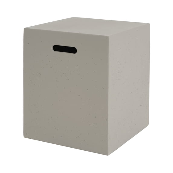 Mayfair Lightweight Concrete Outdoor Tank Holder Side Table, Light Gray
