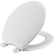 Mayfair Marion® Lift-Off Slow Close Round Enameled Wood Toilet Seat in White Never Loosens