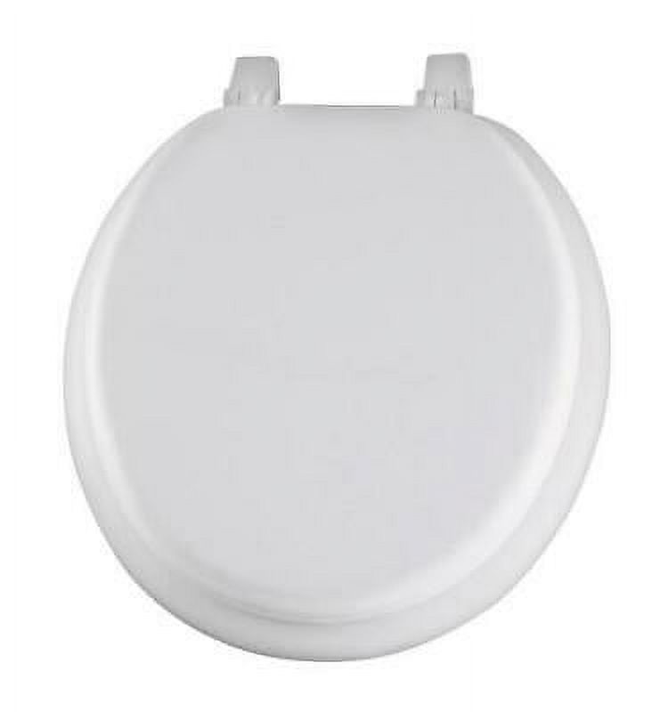 Mayfair Round White Vinyl Cushioned Toilet Seat, 'ACE45226