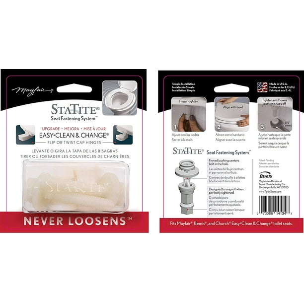 Mayfair STATITE Toilet Seat Fastening Hardware Upgrade Kit, STATITE