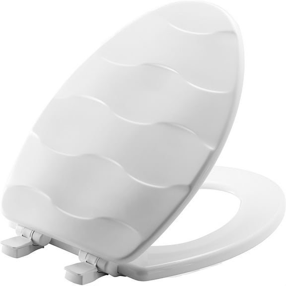 Mayfair Slow Close Elongated White Enameled Wood Toilet Seat