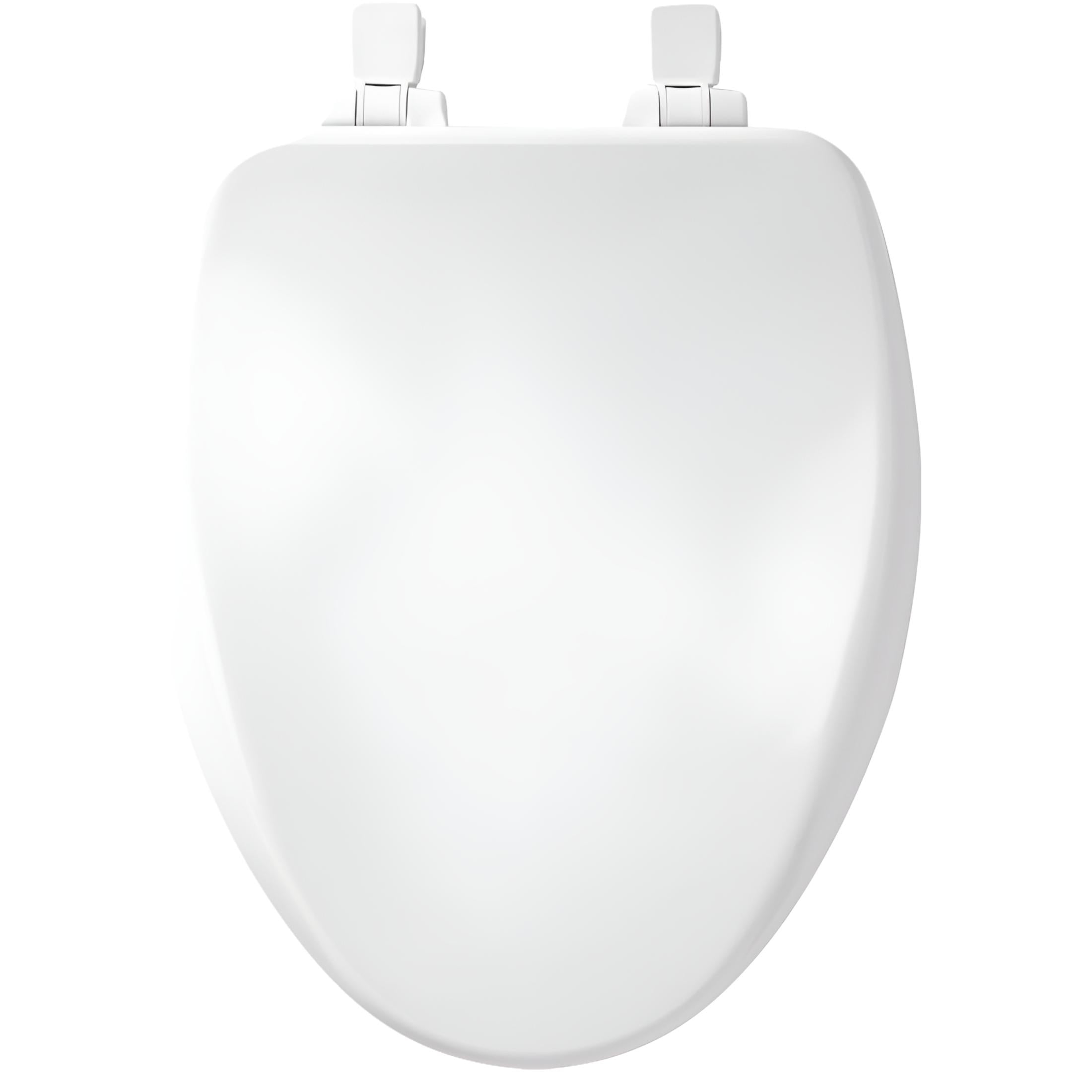White Gloss Elongated Enameled Wood Slow-Close Toilet Seat
