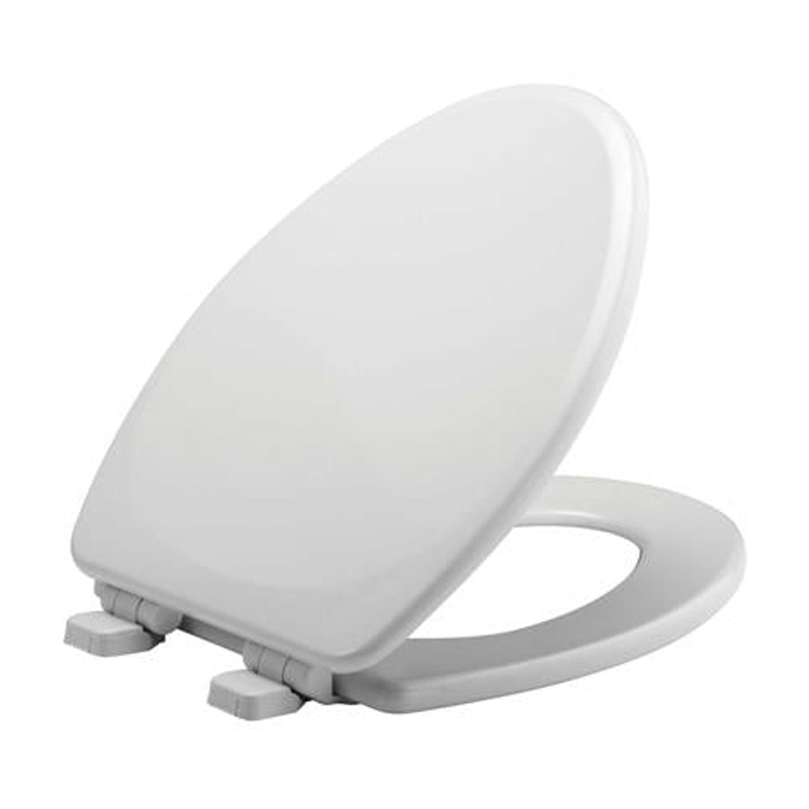 White Gloss Elongated Slow Close Enameled Wood Toilet Seat