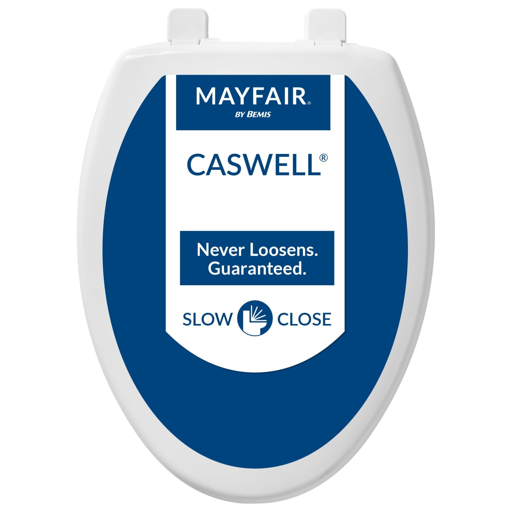 Mayfair Slow Close Elongated White Plastic Toilet Seat