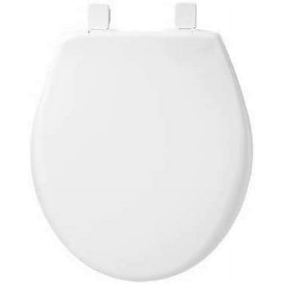 Mayfair Slow Close Round Toilet Seat - White Plastic - Slow-Close Lid