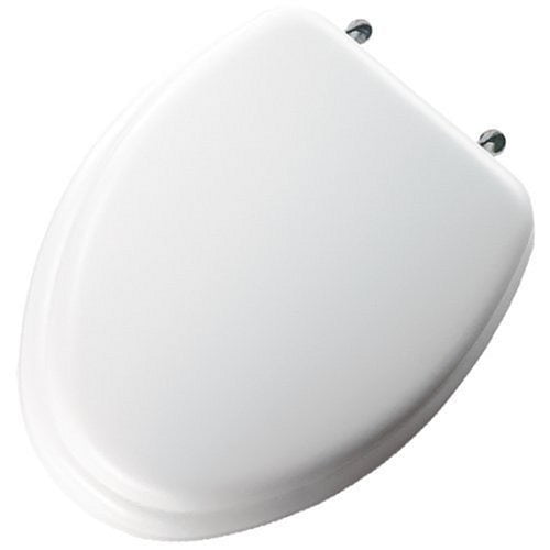 Mayfair Soft Toilet Seat with Molded Wood Core and Classic Chrome Metal