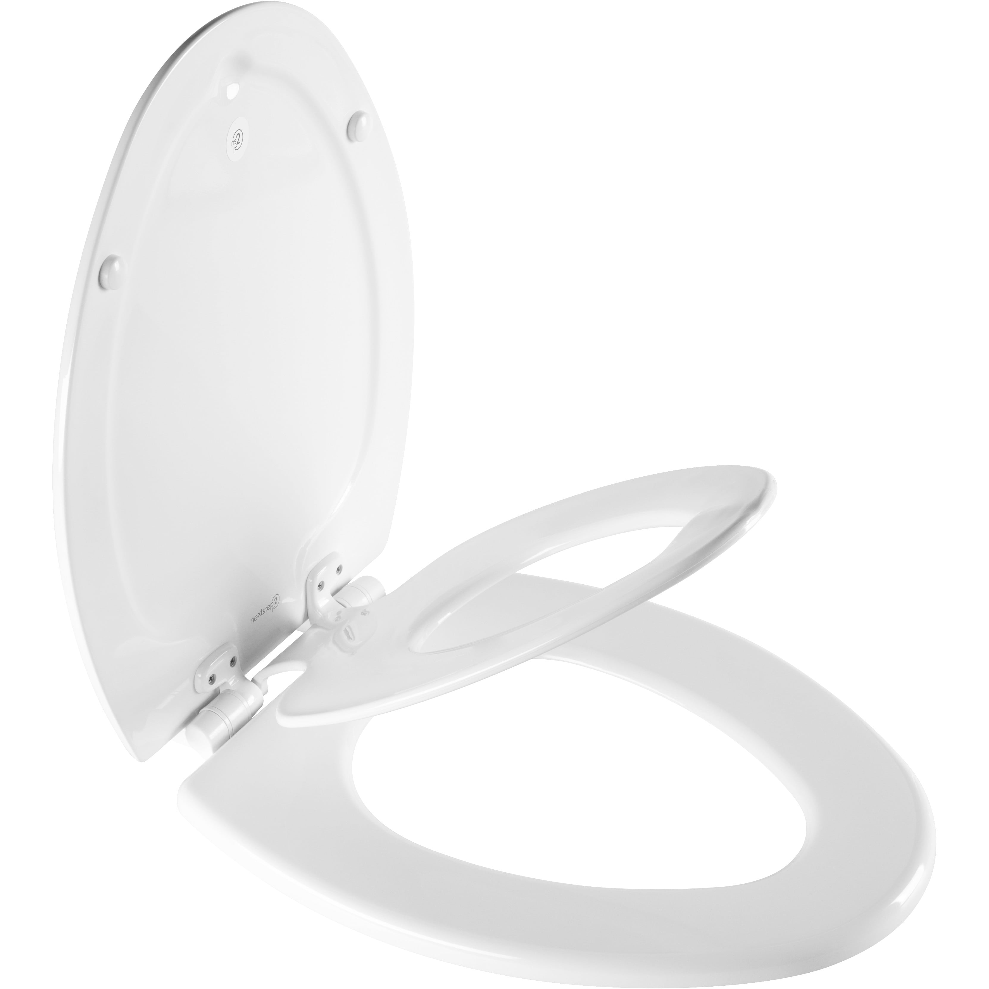 Bemis NextStep2 Toilet Seat Elongated White - Easy Installation - 14.12 in Wide — Residential Use, Standard Application