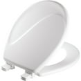thumbnail image 1 of Mayfair Wave Round Enameled Wood Toilet Seat in White with Stay·Tite, 1 of 3