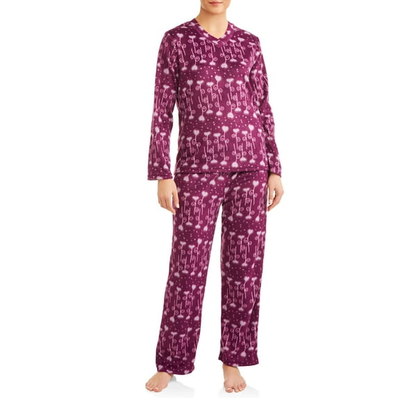 Mayfair Women's and Women's Plus Minky Fleece 2-Piece Pajama Set