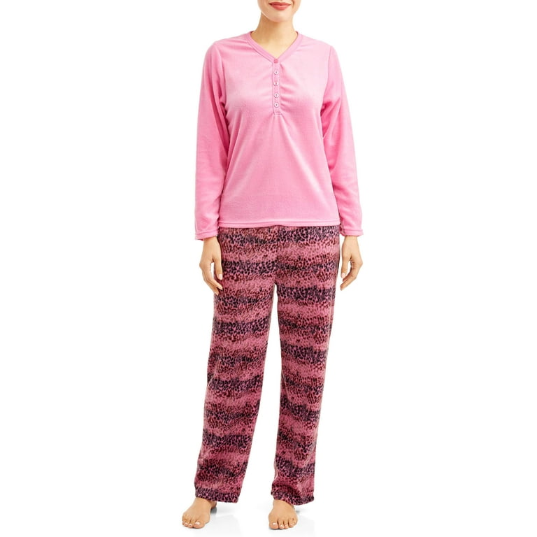 Mayfair Women s and Women s Plus Minky Fleece 2 Piece Pajama Set