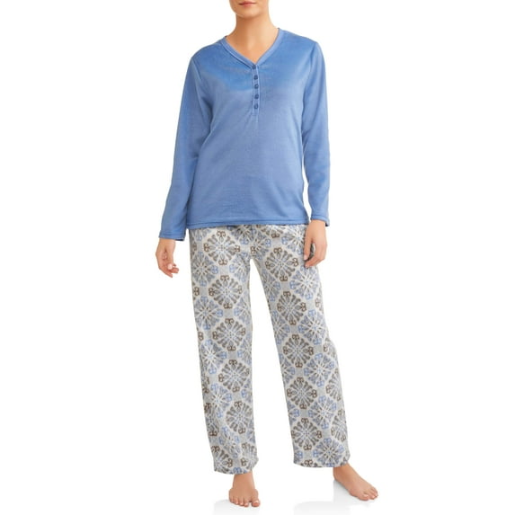 Mayfair Women's and Women's Plus Minky Fleece 2-Piece Pajama Set