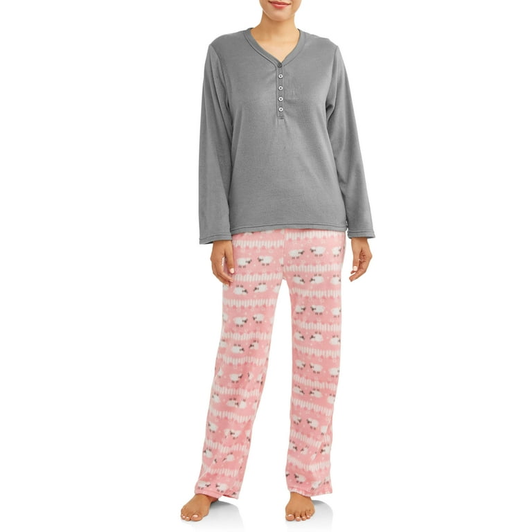Mayfair Women s and Women s Plus Minky Fleece 2 Piece Pajama Set Walmart