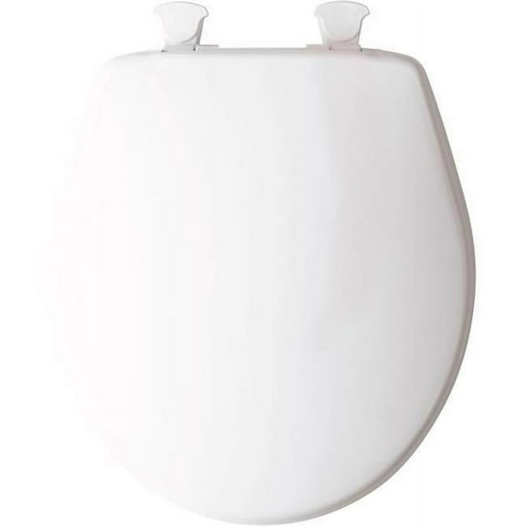 Mayfair Round Plastic Toilet Seat 4027500 - Closed Front, Smooth Finish - White