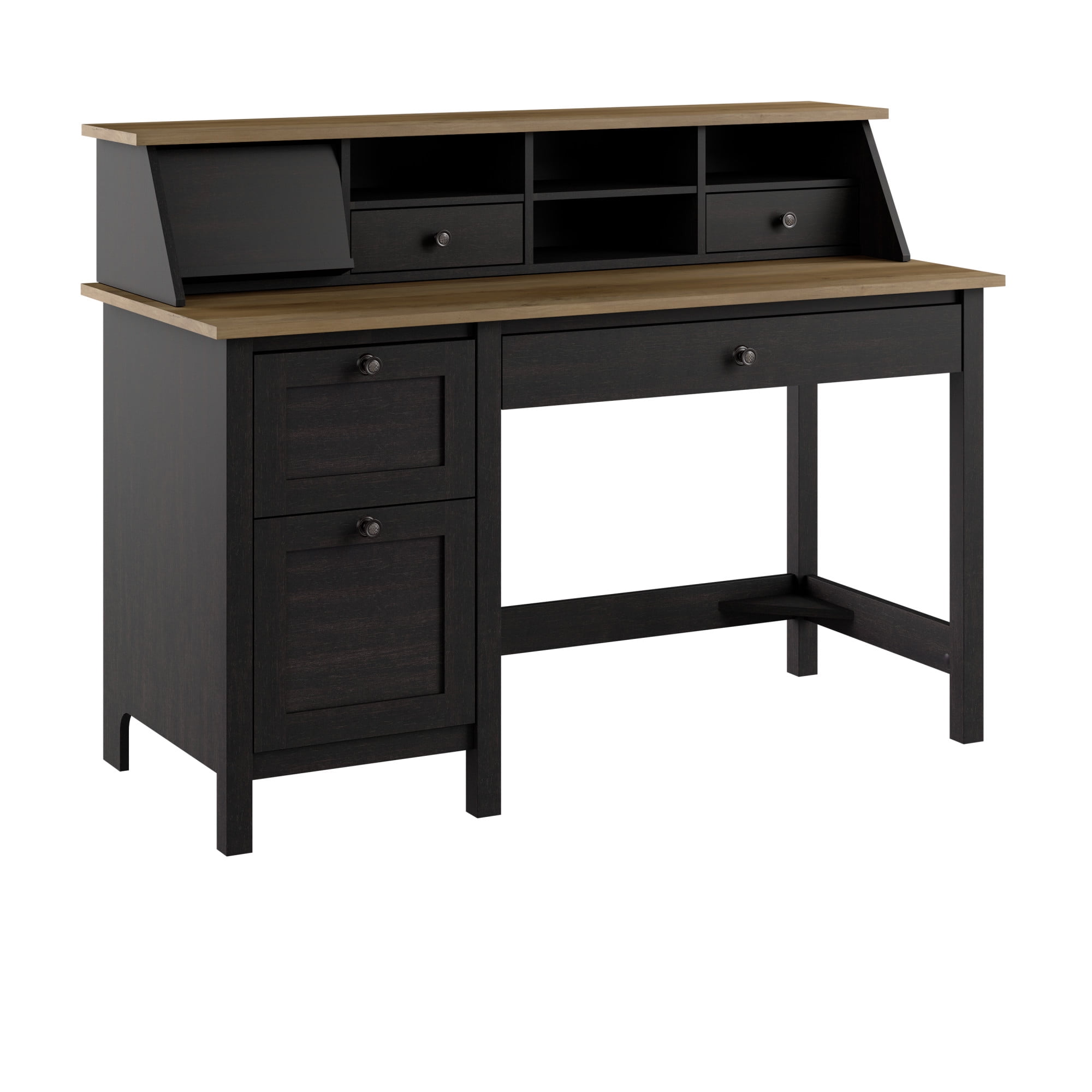 Mayfield 54W Computer Desk with Organizer in Vintage Black and Mayfield 54W Computer Desk with Organizer in Vintage Black and