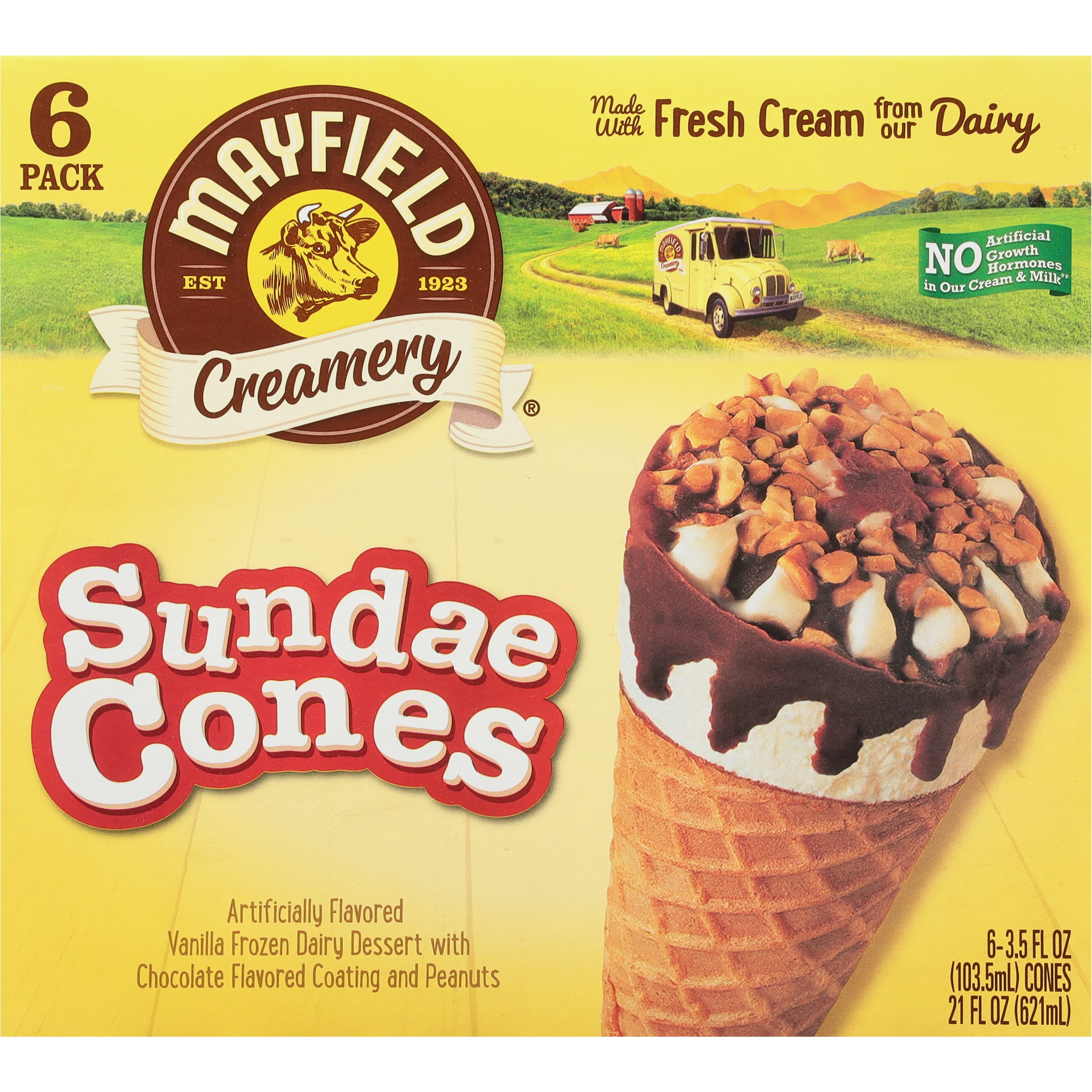 Mayfield Nutty Buddy Ice Cream Cone Sundae Vanilla 3.5 Fluid Ounce 6