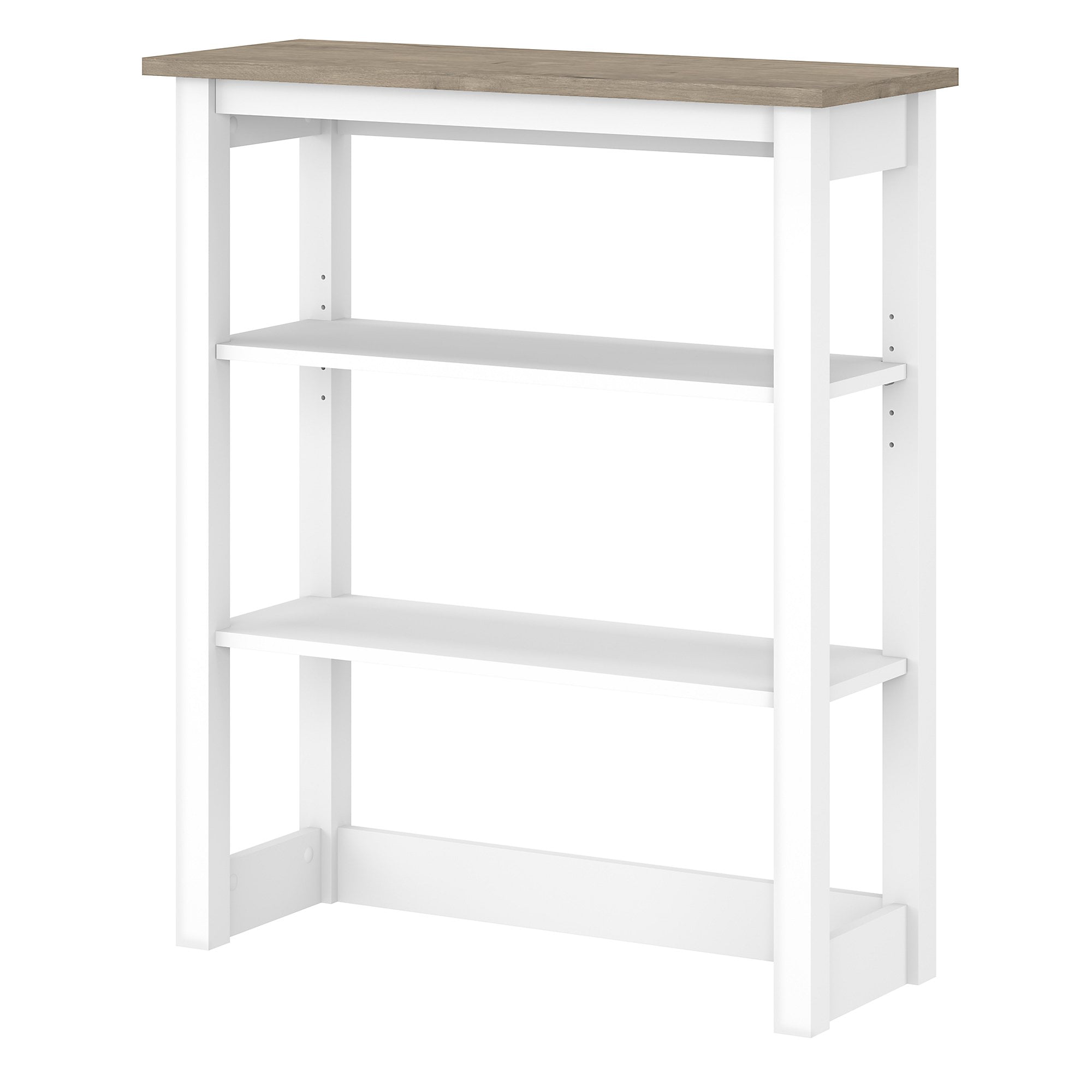 Bush Furniture Mayfield Tall Hutch Organizer in Shiplap Gray and Pure ...