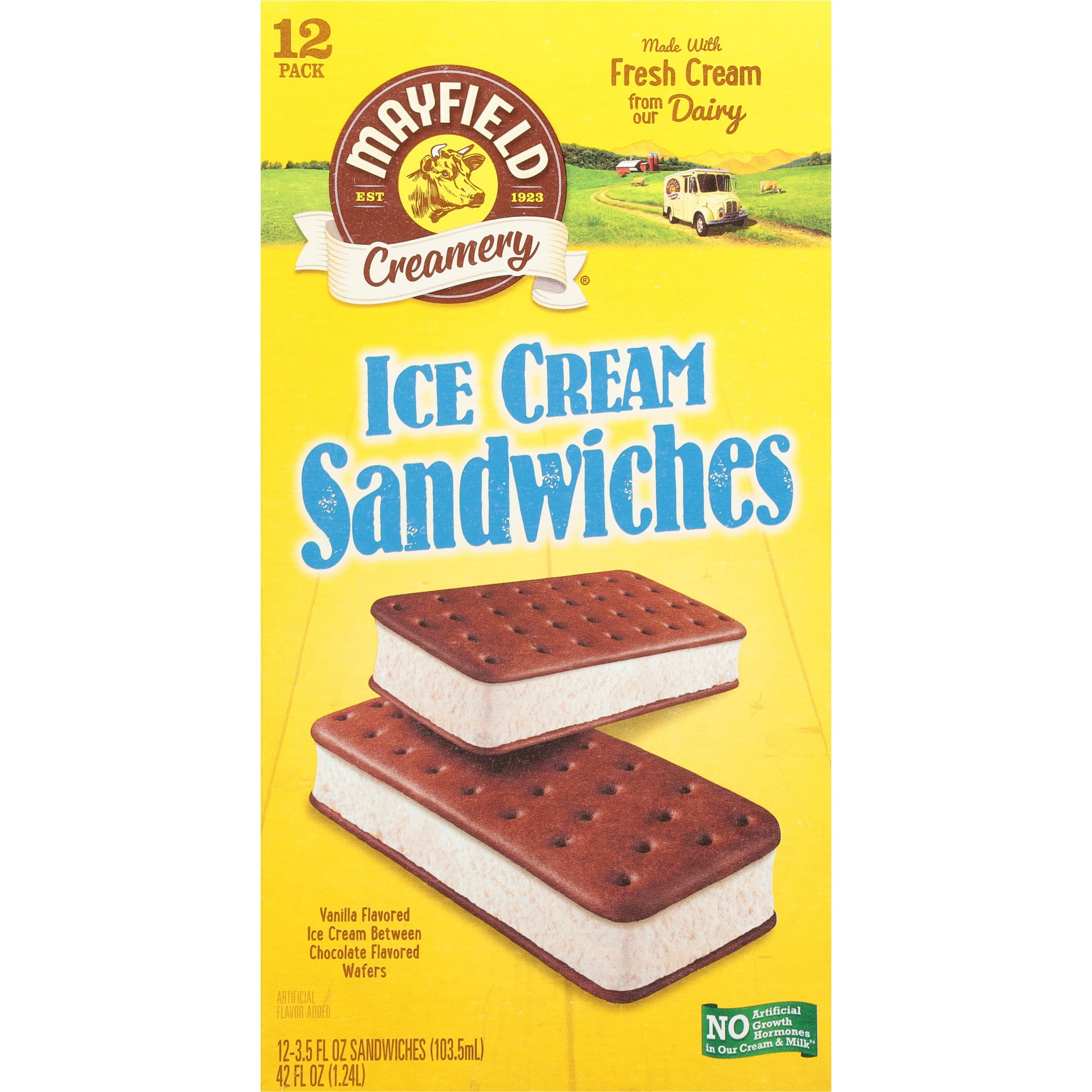 Mayfield Creamery Ice Cream Sandwiches, Strawberry Chocolate Chip, 6 Pack 6  ea, Shop