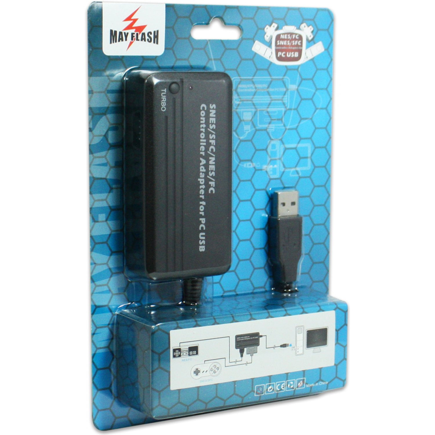 Nerd Block NBK-00139-C Nintendo Retrolink USB Super SNES Classic Controller  