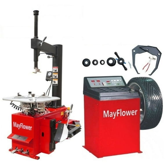Mayflower - 1.5 HP Tire Changer Wheel Changers Balancer Machine Combo 980 800 Red Edition / 1 Year Full Warranty