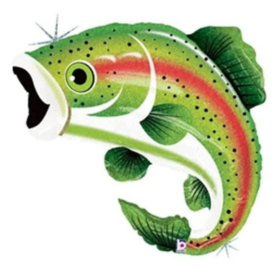 Mayflower 47101 29 in. Rainbow Trout Shp Flat Foil Balloon