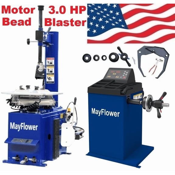 Mayflower 3.0 HP Tire Changer Wheel Changers Machine Combo Balancer Rim 950 600