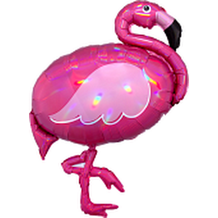 LRG SHP HOLO IRIDESCNT PNK FLAMINGO
