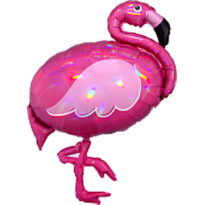 LRG SHP HOLO IRIDESCNT PNK FLAMINGO