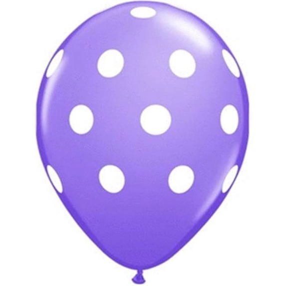 Mayflower 53598 11 in. Big Polka Dots Latex Balloon - Lilac