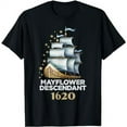 thumbnail image 1 of Mayflower Descendant 402 Years 2022 Ship Mayflower Voyage T-Shirt, 1 of 5