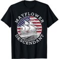 thumbnail image 1 of Mayflower Descendant USA Flag Distressed T-Shirt, 1 of 5