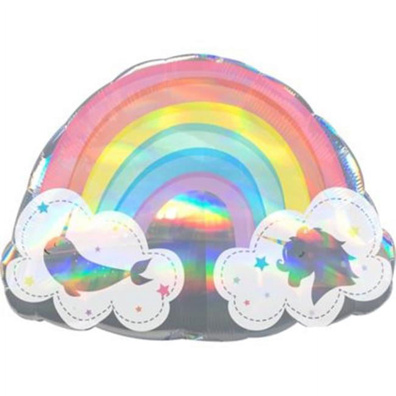 Rainbow Afro Unicorn Birthday Party Balloon and Paper Decoration Kit 
