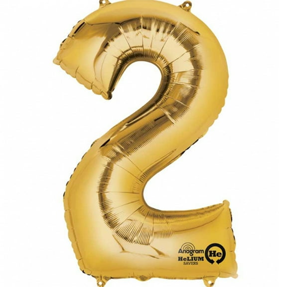 Mayflower Distributing 34" Gold Number 2 Shape Party Balloon