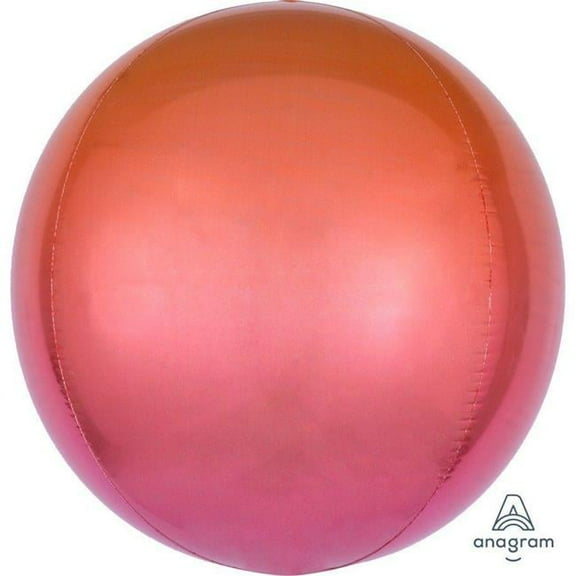 Mayflower Distributing 619984 16 in. Ombre Orbz Balloon - Red & Orange