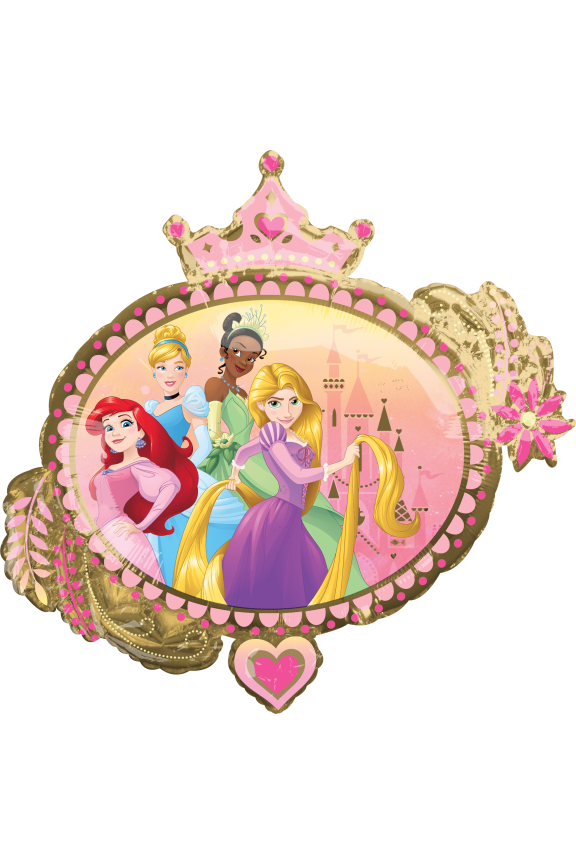 : Disney Princess Upon a Time Officially Licensed SuperShape Helium Foil Balloon Girls Party Decorations for Happy Birthday Celebrations Arrives Uninflated, 32 H x 34 W Inflated Size