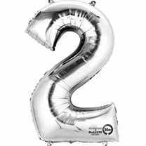 Mayflower Distributing 62914 34 inch 2 SILVER NUMBER SHAPE BALLOON -PKG