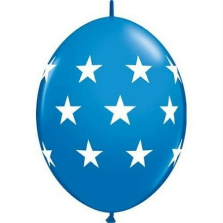 Mayflower Distributing 63665 12 inch QLINK BIG STARS LTX - D BLUE BALLOON