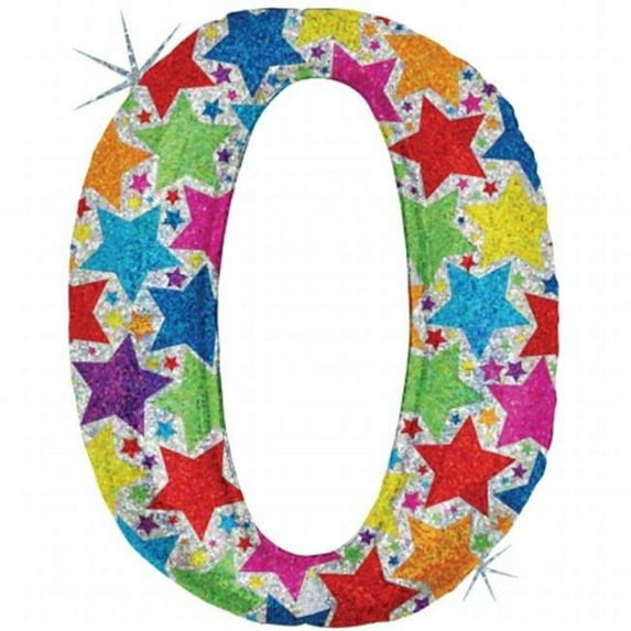 Mayflower Distributing Holographic No. 0 Shaped Foil Balloon