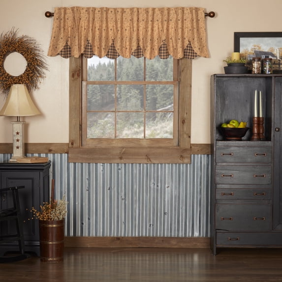 Mayflower Market 40387 18 x 90 in. Maisie Valance, Natural & Country Black