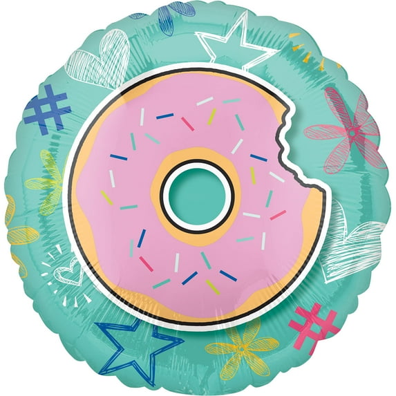 18 DONUT SELFIE CELEBRATION Balloon Party Supplies Decorations Foil Mylar Balloon