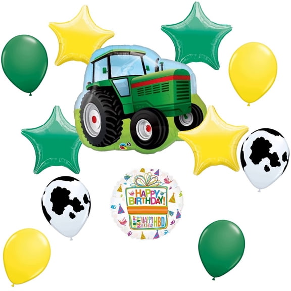 Mayflower Products Farm Tractor Birthday Balloon Bouquet Decorations and Party Supplies