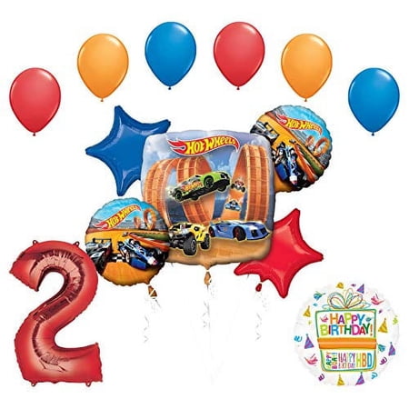 Hot Wheels Party Supplies 2nd Birthday Balloon Bouquet Decorations