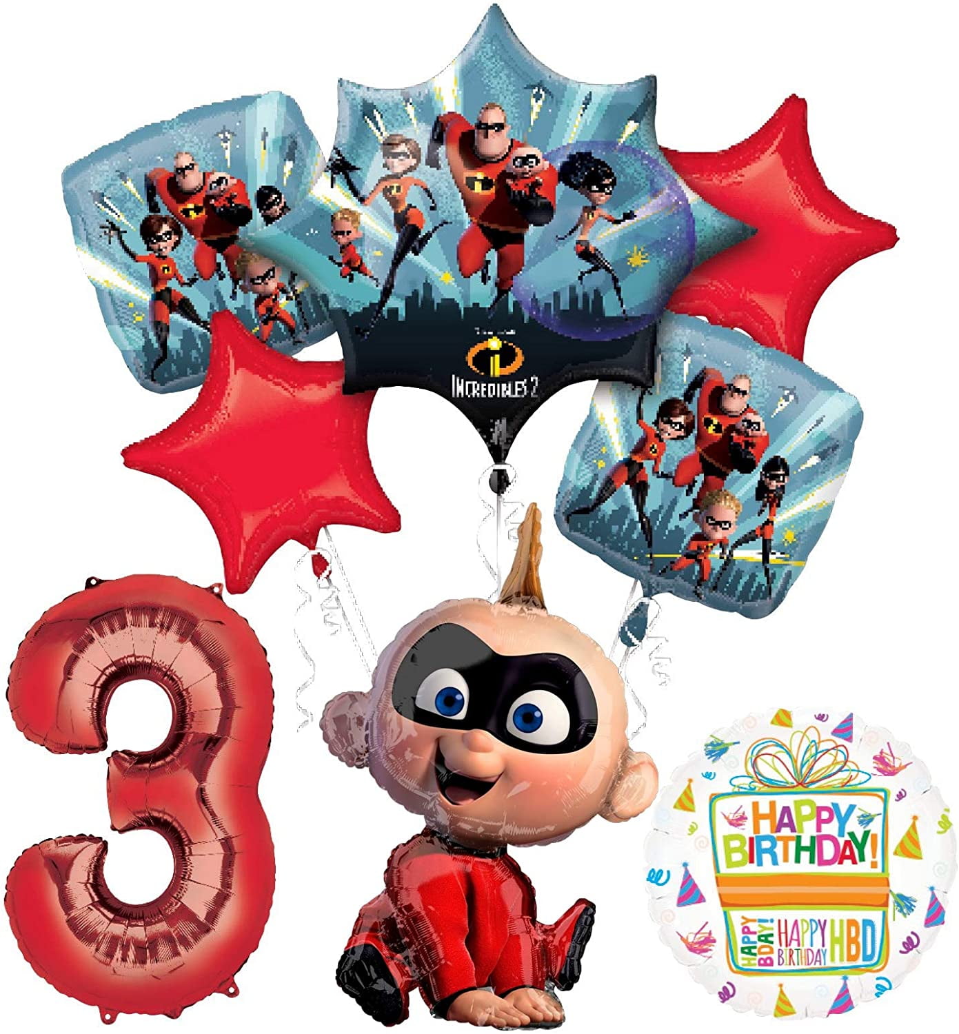 Mayflower Products Incredibles Jack Jack party supplies 3rd Birthday Balloon Bouquet Decorations